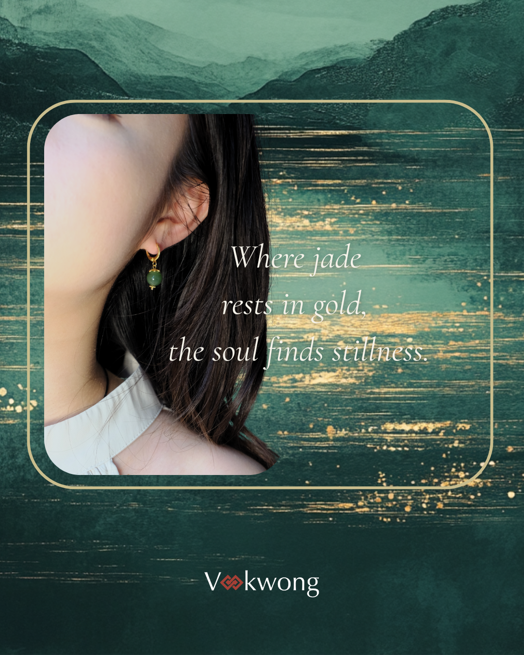 Jade Breeze | Chinese Gilded Jade Earrings Minimalist