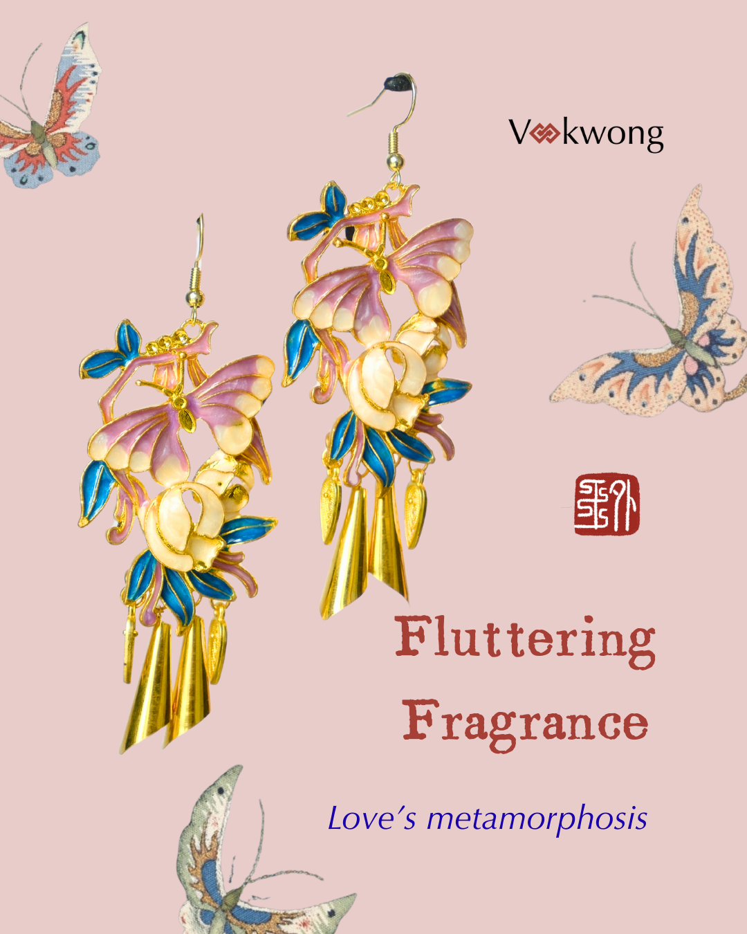 Fluttering Fragrance | Butterfly Statement Earrings