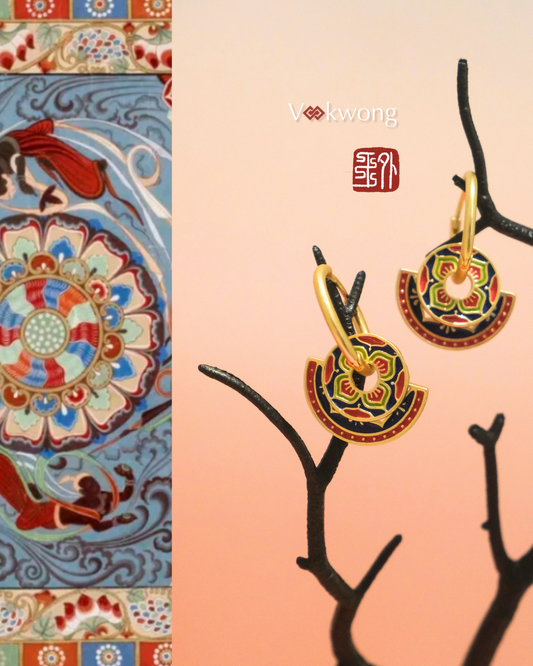 Echo of the Lotus | Enamel Earrings