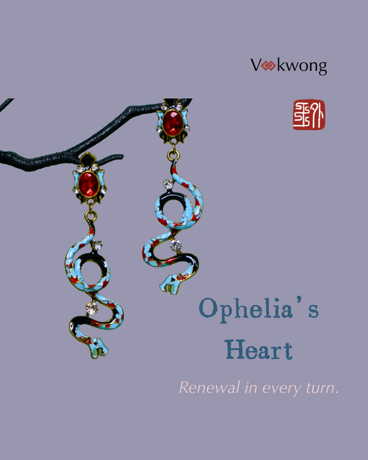Ophelia's Heart | Snake Ruby Statement Earrings