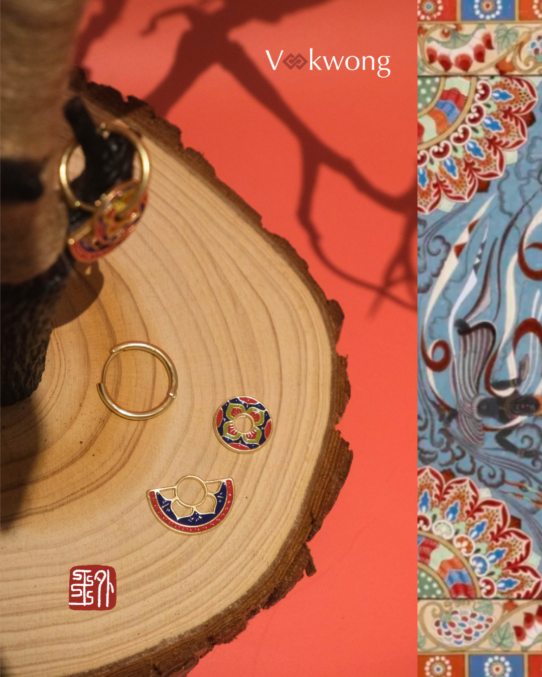 Echo of the Lotus | Enamel Earrings