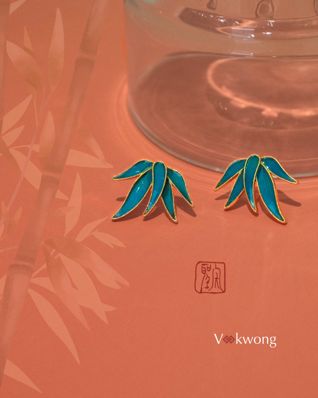Toned in Teal | Silver Bamboo Ear Studs