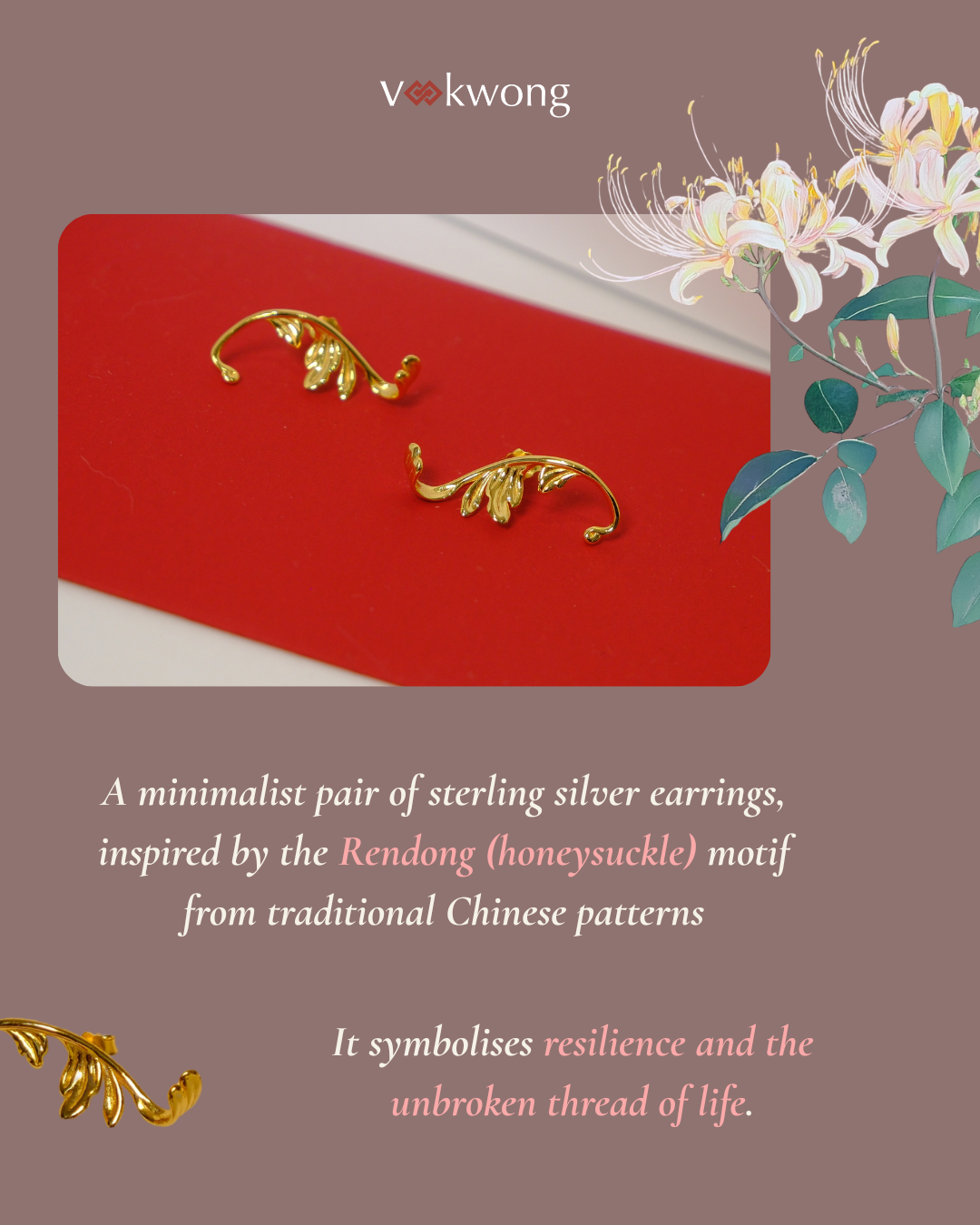 Sheng Sheng | Gilded Acanthus Ear Studs