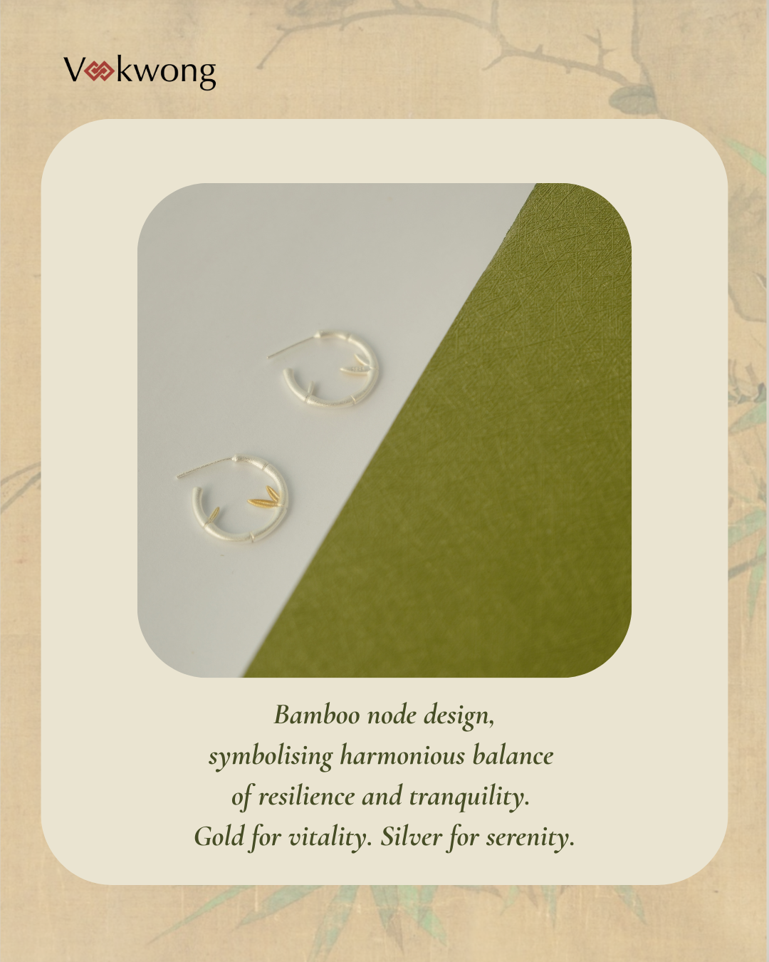 Zen Sprout | Chinese Bamboo Silver Earrings