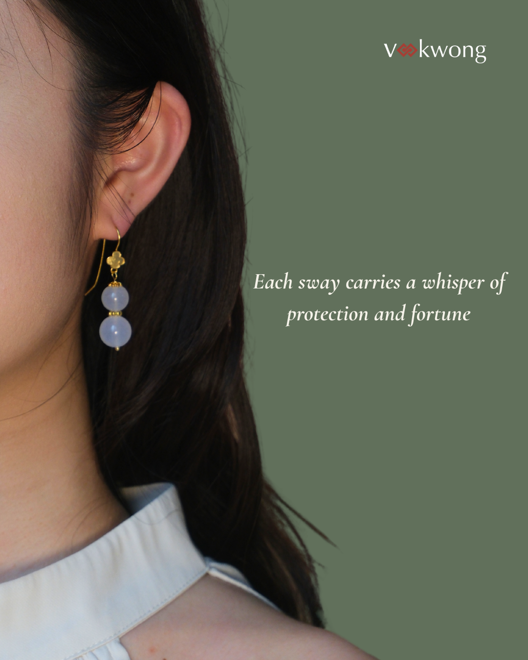 Lucky Fulu |  Gilded White Jade Gourd Earrings
