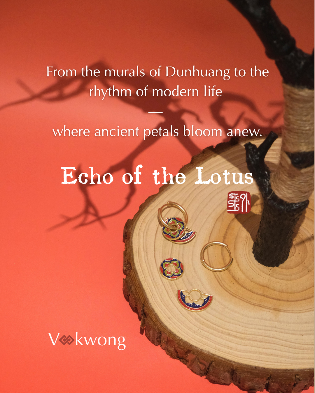 Echo of the Lotus | Enamel Earrings