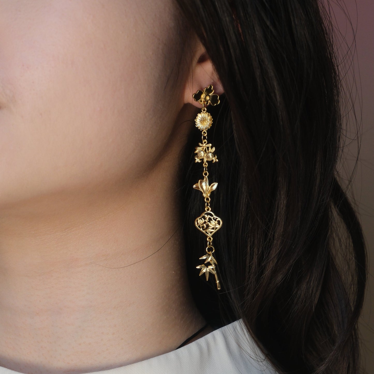 Chronoflora | Gold-Plated Chandelier Earrings