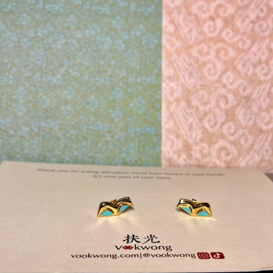 Gallop in Bloom | Gilded Chinese Tang Dynasty Inspired Steed Studs